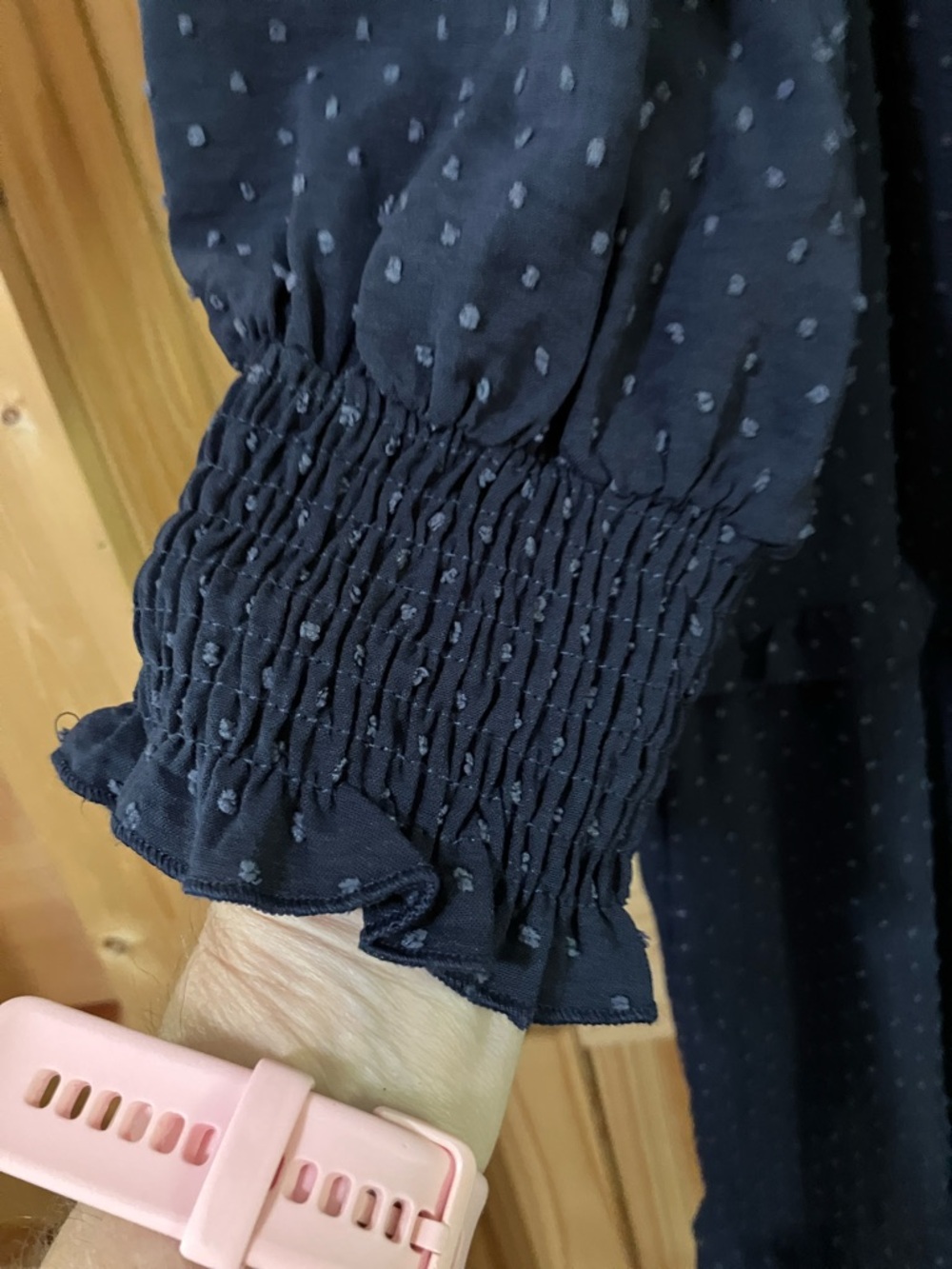 Smocked Navy Long-Sleeve Tiered Maxi Dress - Picture 8 of 8